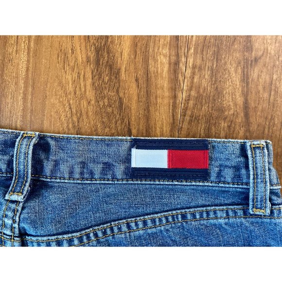 Vintage Tommy Hilfiger Straight Jeans Women's 7 Rare Raw Frayed Hem Side Slits - Picture 5 of 12